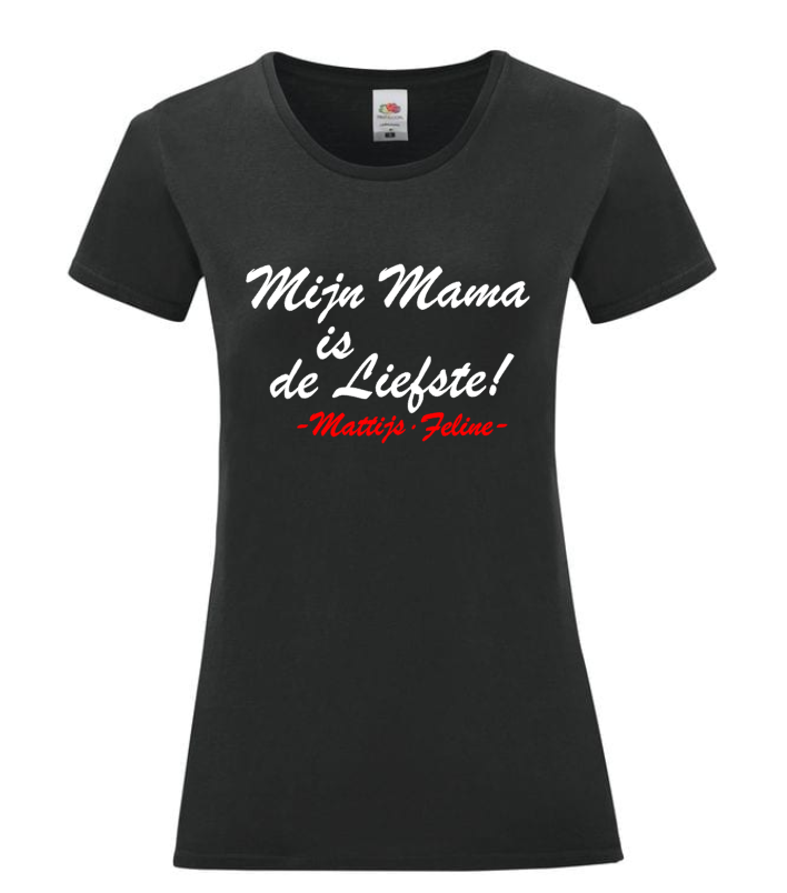 Moederdag T-shirt zwart met korte mouw